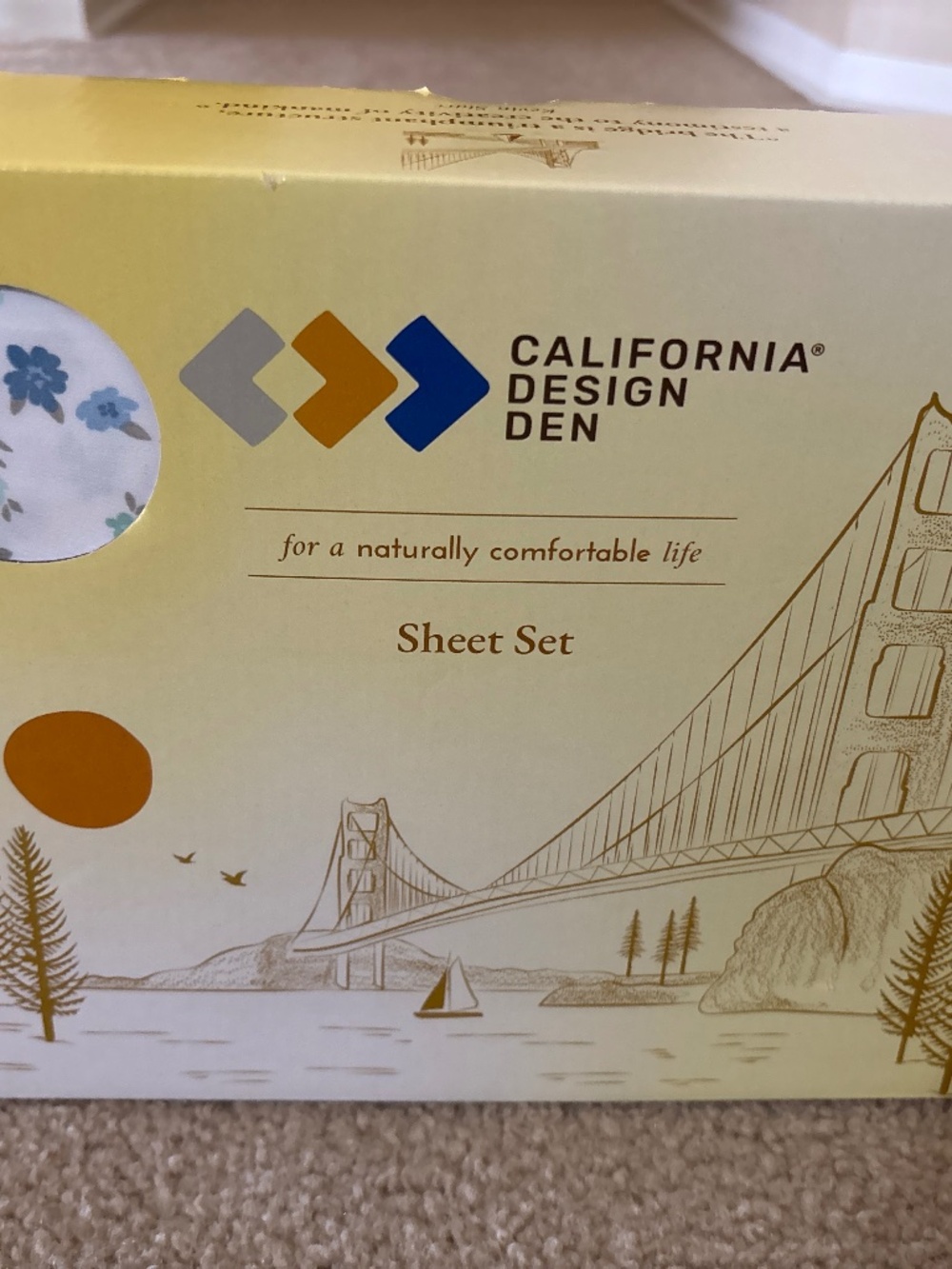 NIB California Design Den Floral Twin XL Sheet Set